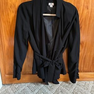 Worthington Black Suit Jacket With Tied Waist